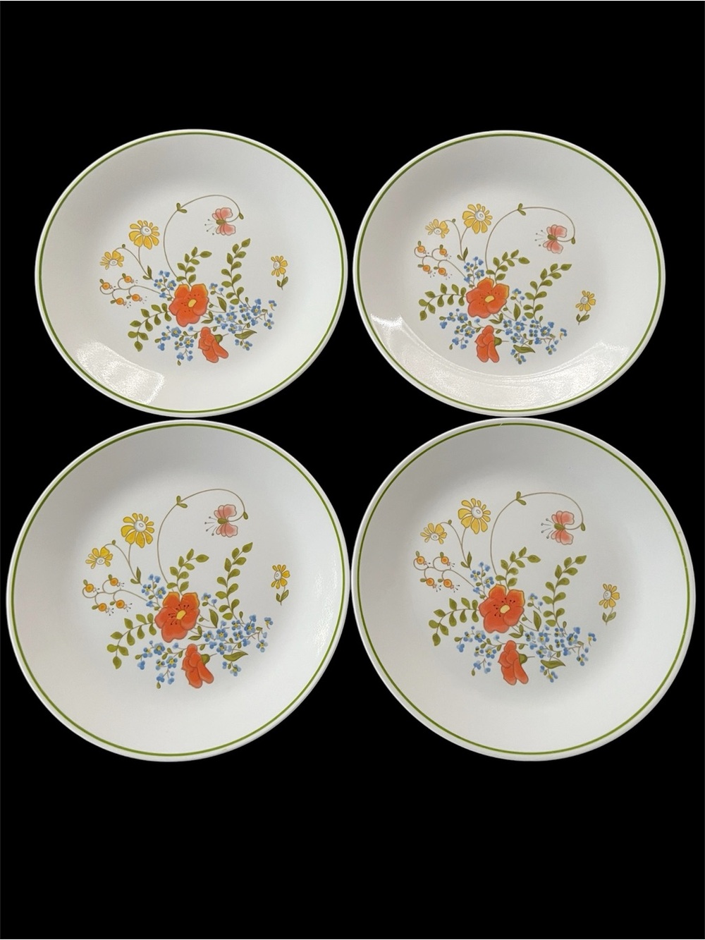 Corelle Corning Wildflower Spring Bouquet 10.25” Dinner Plates - set of 4